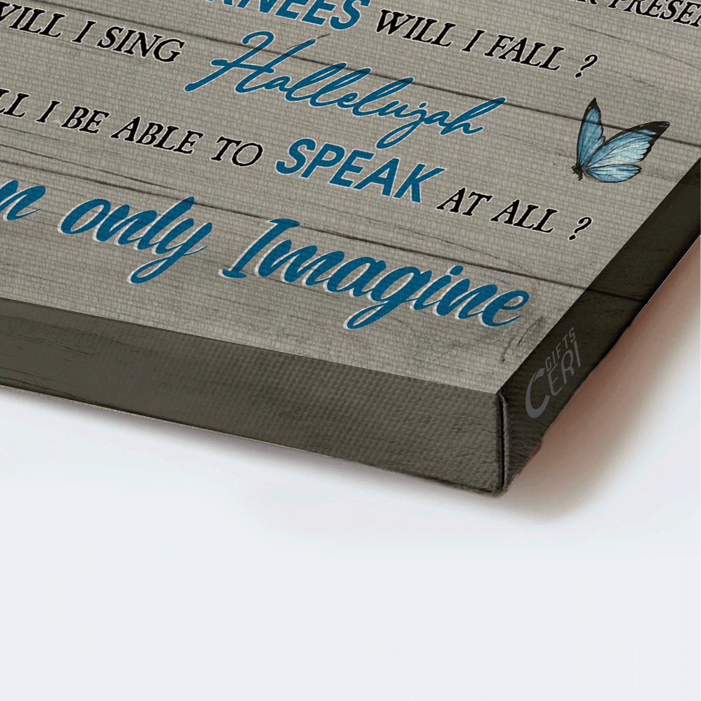 Jesus Landscape Canvas - The Little Lamb, Blue Butterflies Canvas - Gift For Christian - I Can Only Imagine Canvas