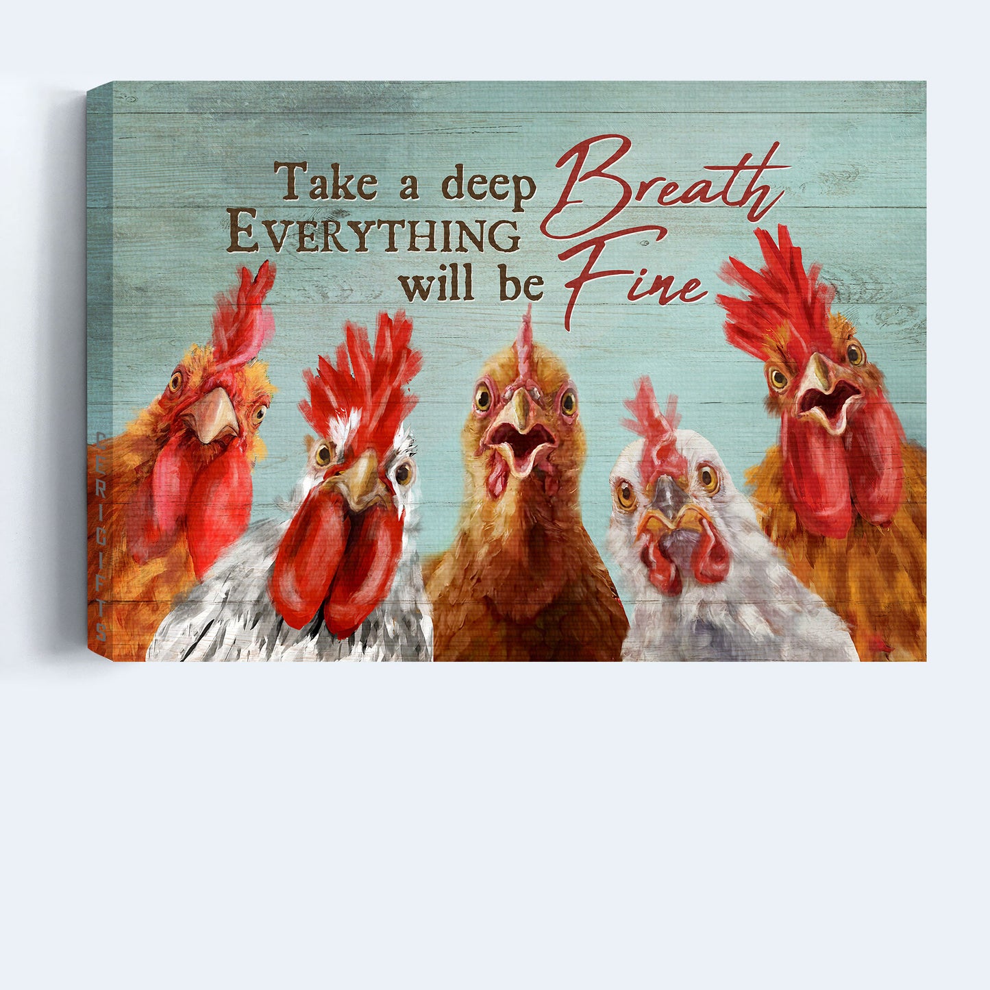 Jesus Landscape Canvas - Amazing rooster painting, Peace farm Landscape Canvas - Gift For Religious Christian - Take a deep breath, Everything will be fine