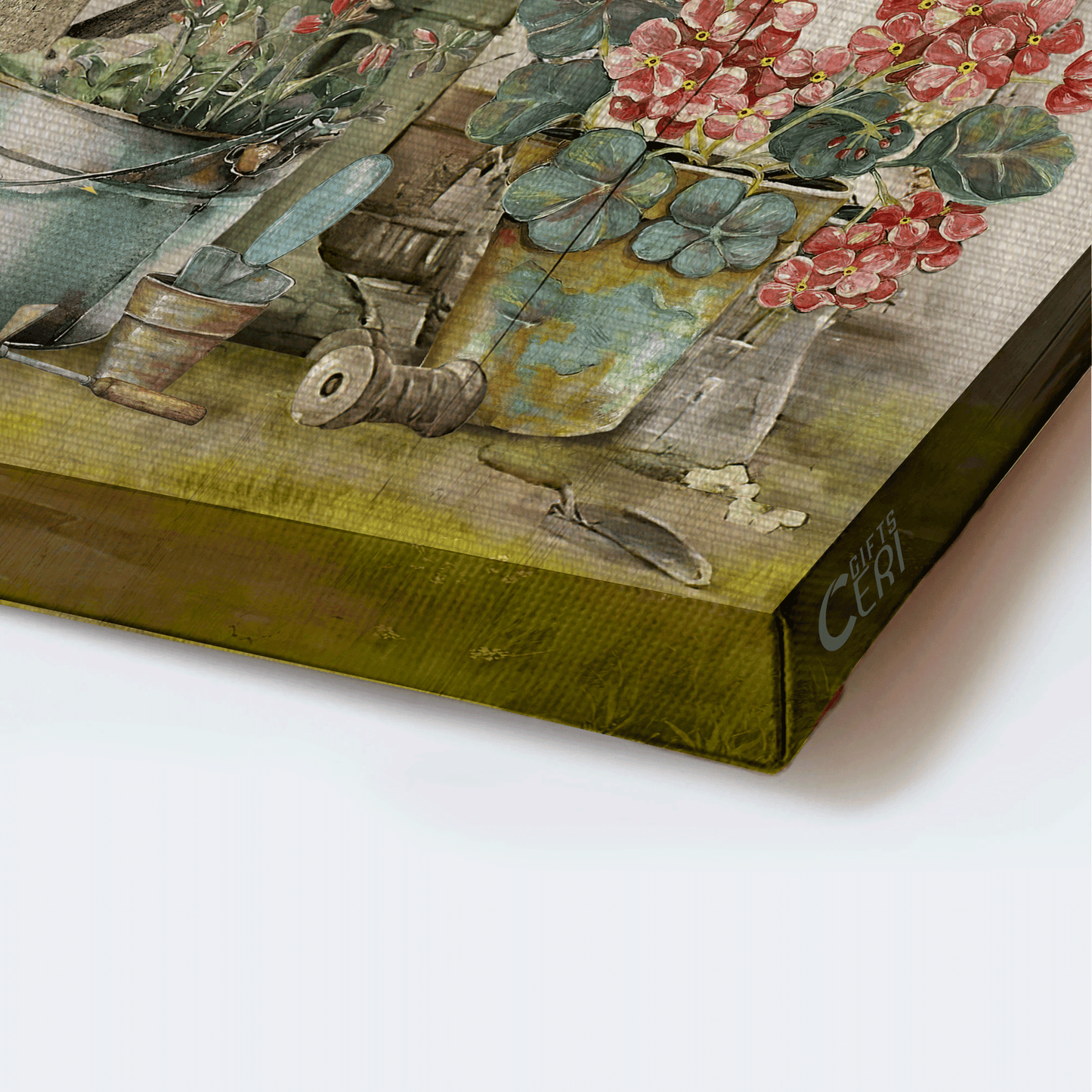 Jesus Landscape Canvas- Beautiful flower, Flower pots, Blue butterfly canvas- Gift for Christian- Into the garden find my soul