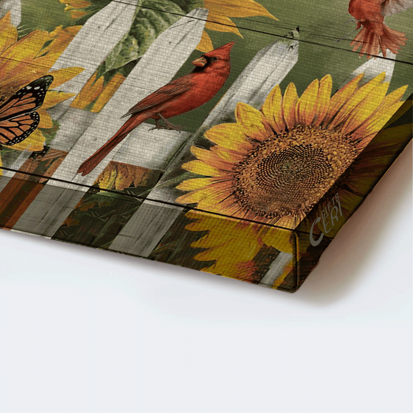 Jesus Landscape Canvas - Sunflower Garden, Red Cardinal Canvas - Gift For Christian - Always Stay Humble And Kind Canvas