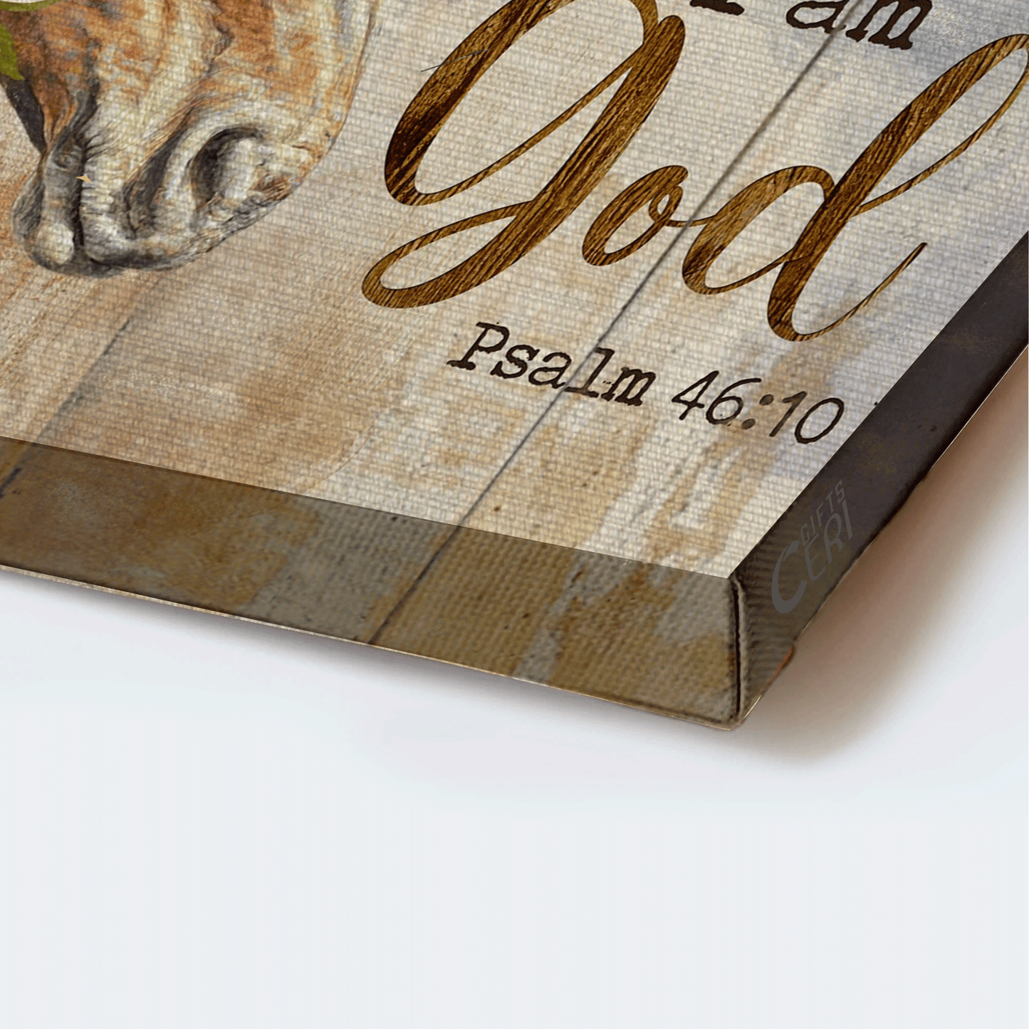 Jesus Landscape Canvas- Beautiful flowers, Cape jasmine, Brown horse canvas- Gift for Christian- Be still and I am God