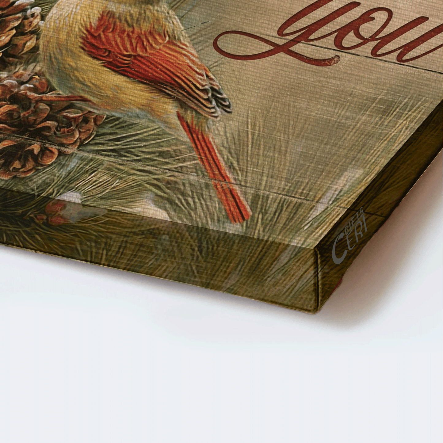 Jesus Landscape Canvas- Amazing Cardinal, Pinecone Landscape Canvas- Gift For Christian- God knew my heart needed you