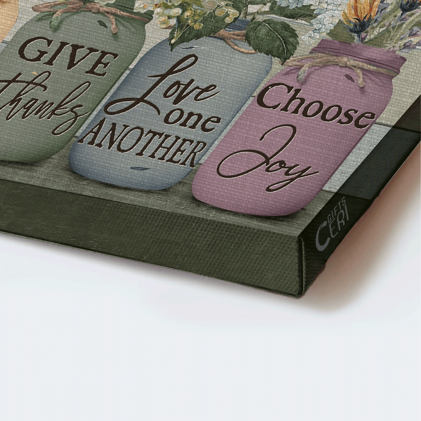 Jesus Landscape Canvas- Beautiful flowers, Sunflower, Tulip, Hydrangea, Bell flower canvas- Gift for Christian- In this family