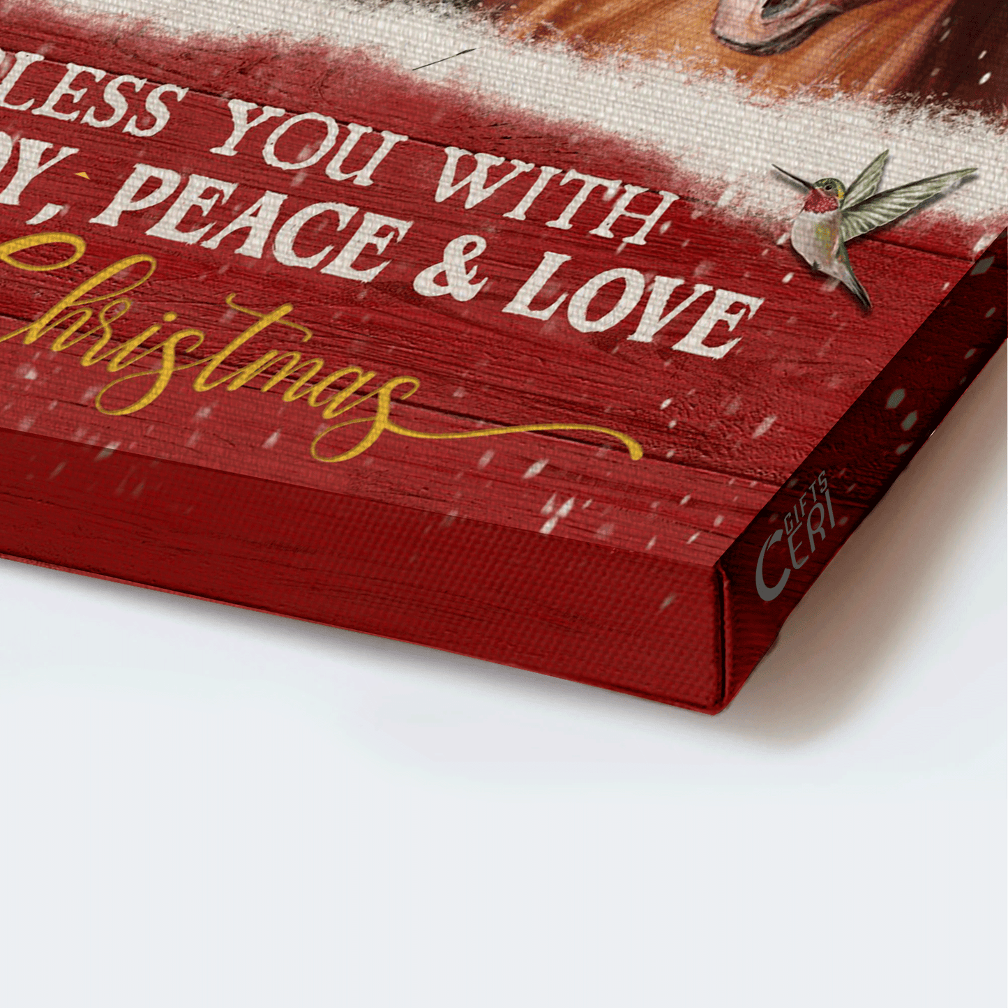 Jesus Landscape Canvas - Stunning Horses Drawing, Christmas Wreath Canvas - Gift For Christian - May God Bless You With Joy Canvas