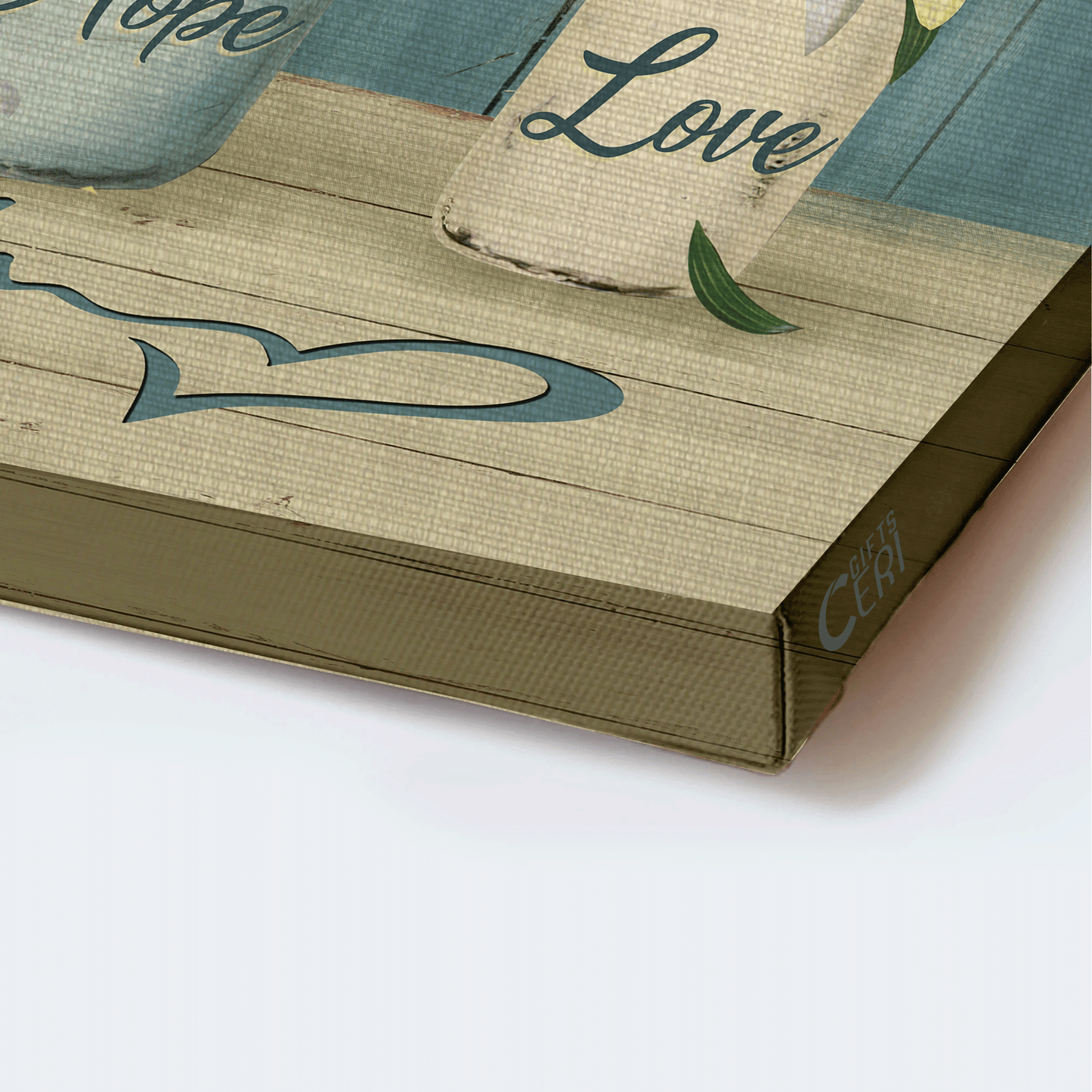 Jesus Landscape Canvas - White Lily Drawing, Blue Butterfly Canvas - Gift For Christian - Faith Hope Love Canvas