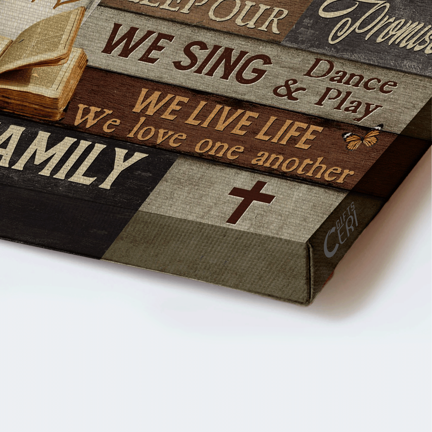 Jesus Landscape Canvas - Sunflower Vase, Antique Bible Canvas - Gift For Christian - In This House, We Trust In God Canvas