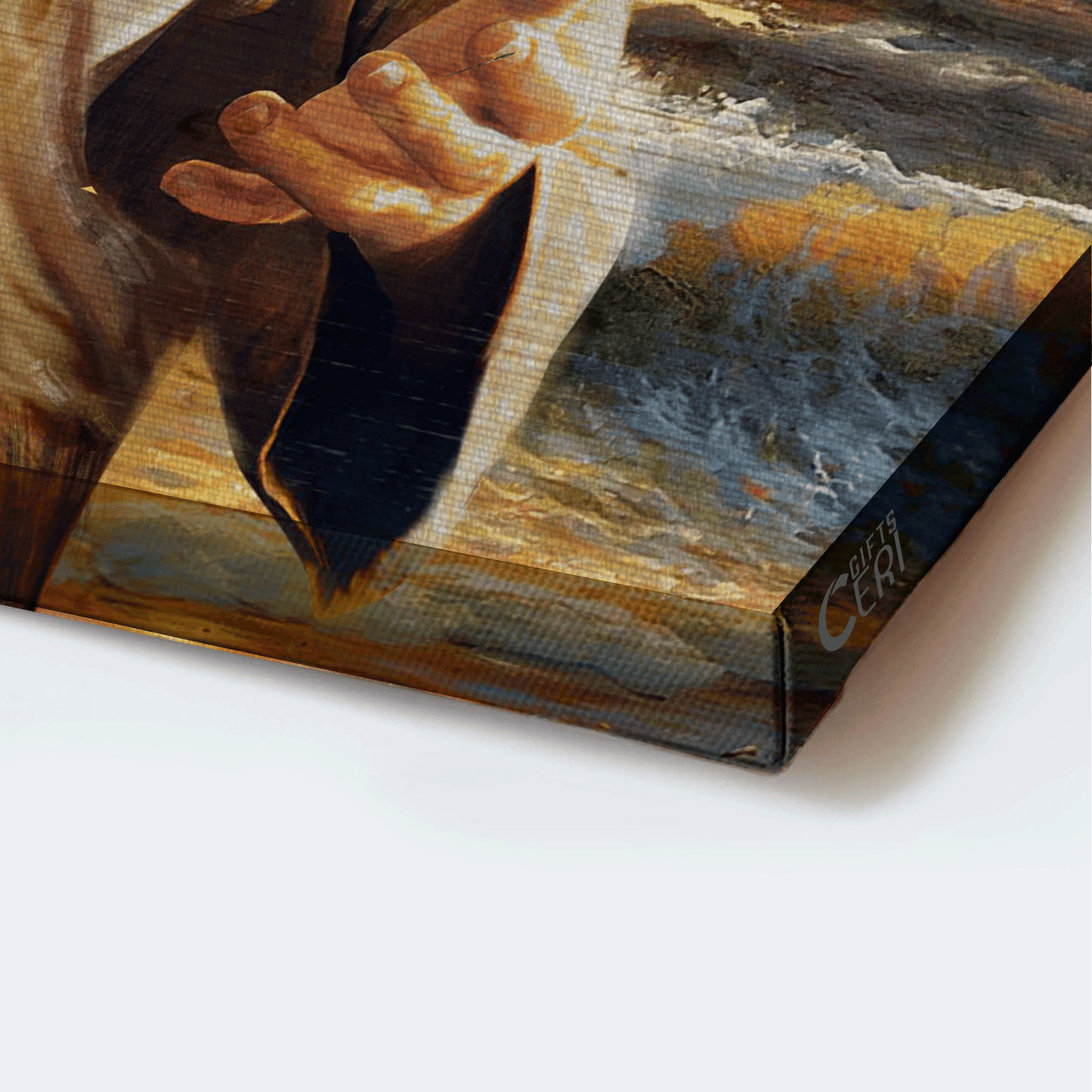 Jesus Landscape Canvas - Ocean Painting, The beautiful sunset, Come unto Christ Landscape Canvas - Gift For Christian Landscape Canvas