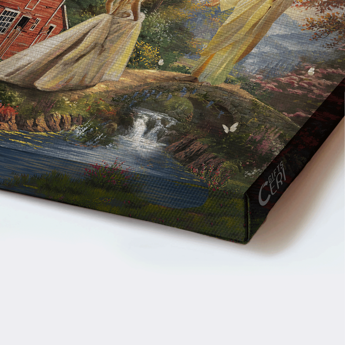 Jesus Landscape Canvas - Beautiful scenery, Wonderful forest, Little red house, Come into his arms Landscape Canvas - Gift For Christian