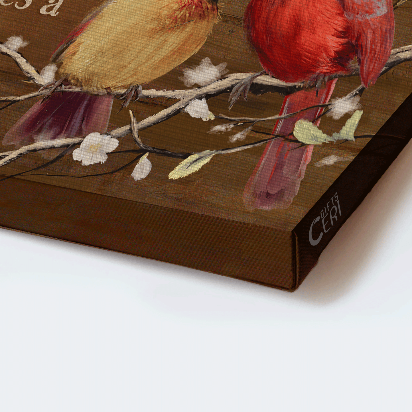 Jesus Landscape Canvas - White Peach Blossom, Beautiful Cardinal Canvas - Gift For Christian - The Memory Becomes A Treasure Canvas