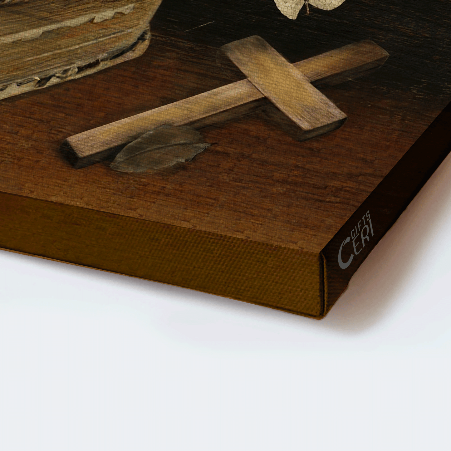 Jesus Landscape Canvas- Antique Bible, Dried Rose, Wooden Cross, White Butterfly, Book Bible Canvas- Gift For Christian- Pray Always