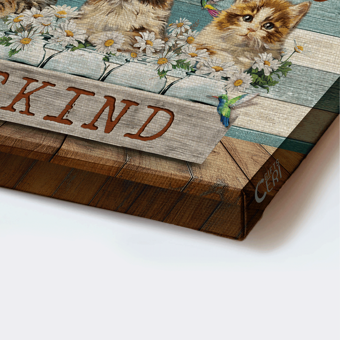 Jesus Landscape Canvas - Beautiful cat drawing, Daisy field, Hummingbird Landscape Canvas - Gift For Christian - In a world where you can be anything