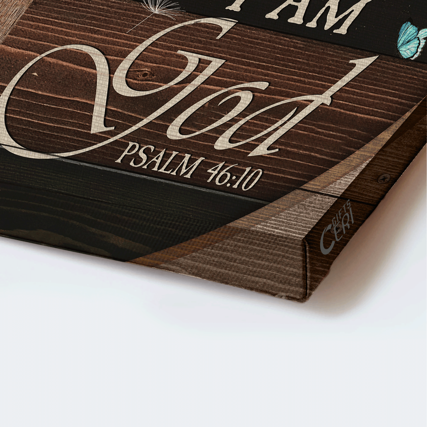 Jesus Landscape Canvas - Old cross, Blue butterfly, Beautiful lily Landscape Canvas - Gift For Christian - Be still and know that I am God Landscape Canvas