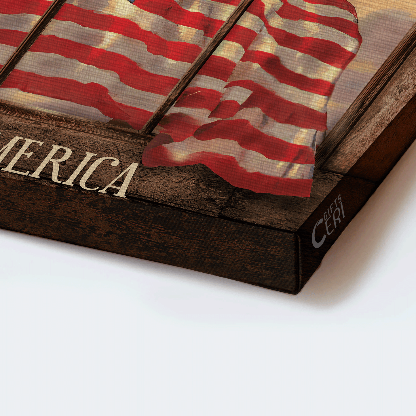 Jesus Landscape Canvas - Beautiful US flag, Cross symbol, Vintage window Landscape Canvas - Gift For Christian - God bless America