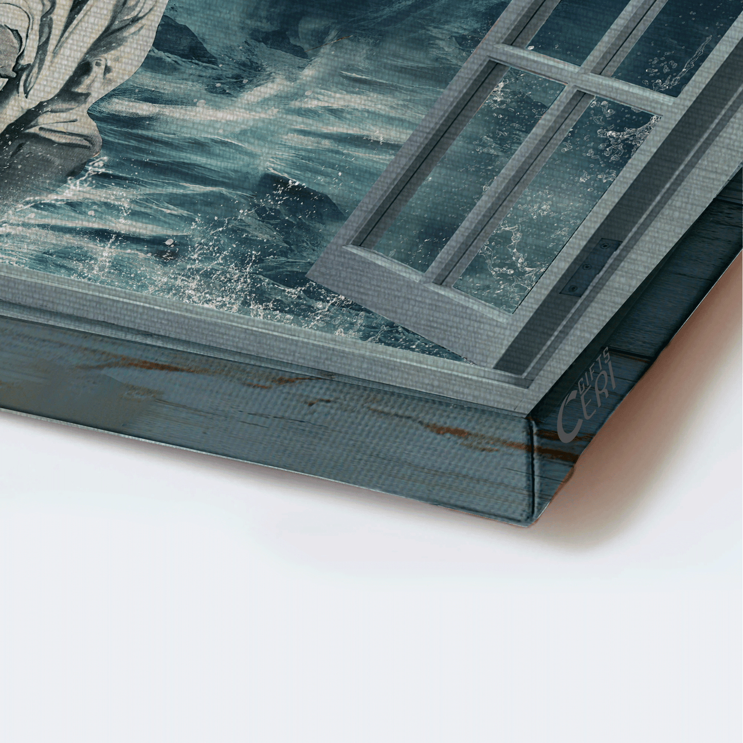 Jesus Landscape Canvas - Lighthouse, In the storm, Sea painting, Come to Jesus Landscape Canvas - Gift For Christian Landscape Canvas