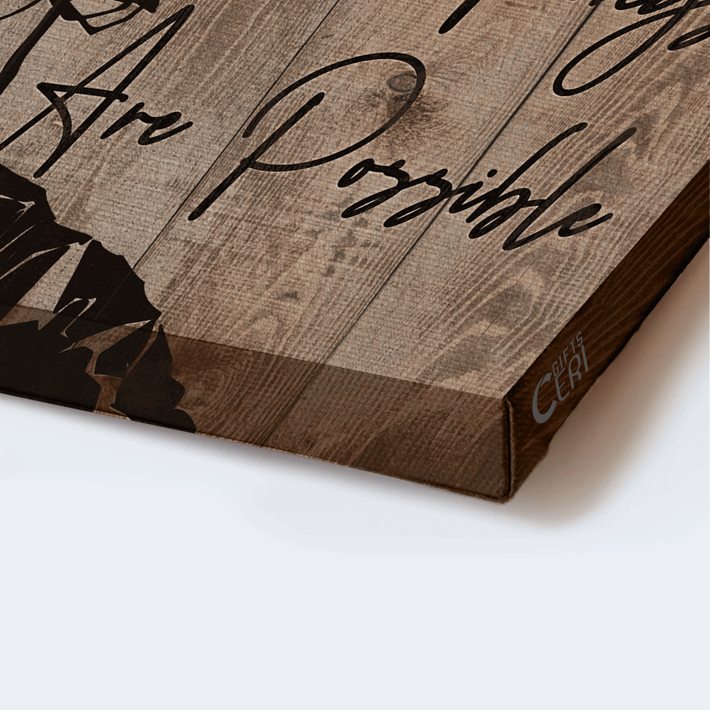 Jesus Landscape Canvas- 3 Wooden Crosses, Jesus Cross Landscape Canvas- Gift For Religious Christian- With God All Things Are Possible