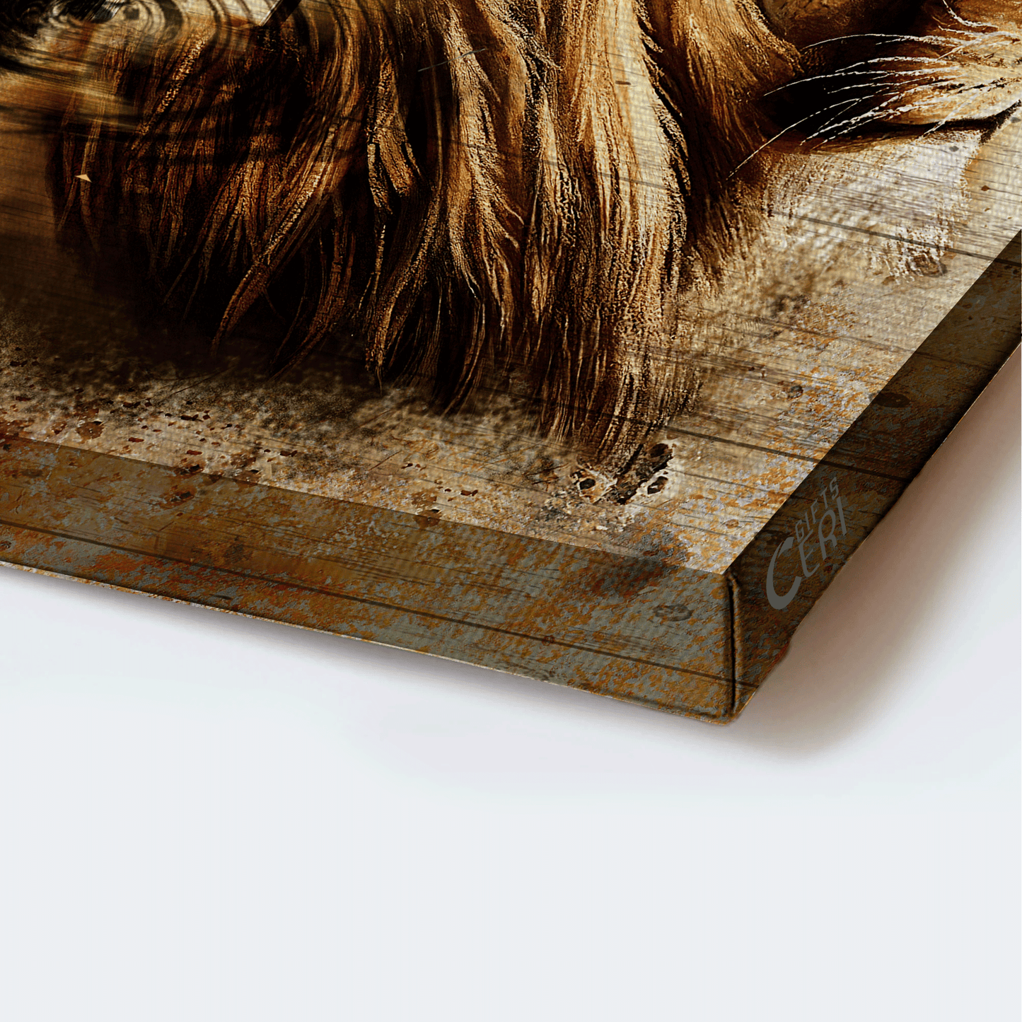 Jesus Landscape Canvas - Lion of Judah, Three wooden crosses, Vintage painting, Amazing Jesus drawing Landscape Canvas - Gift For Christian Landscape Canvas