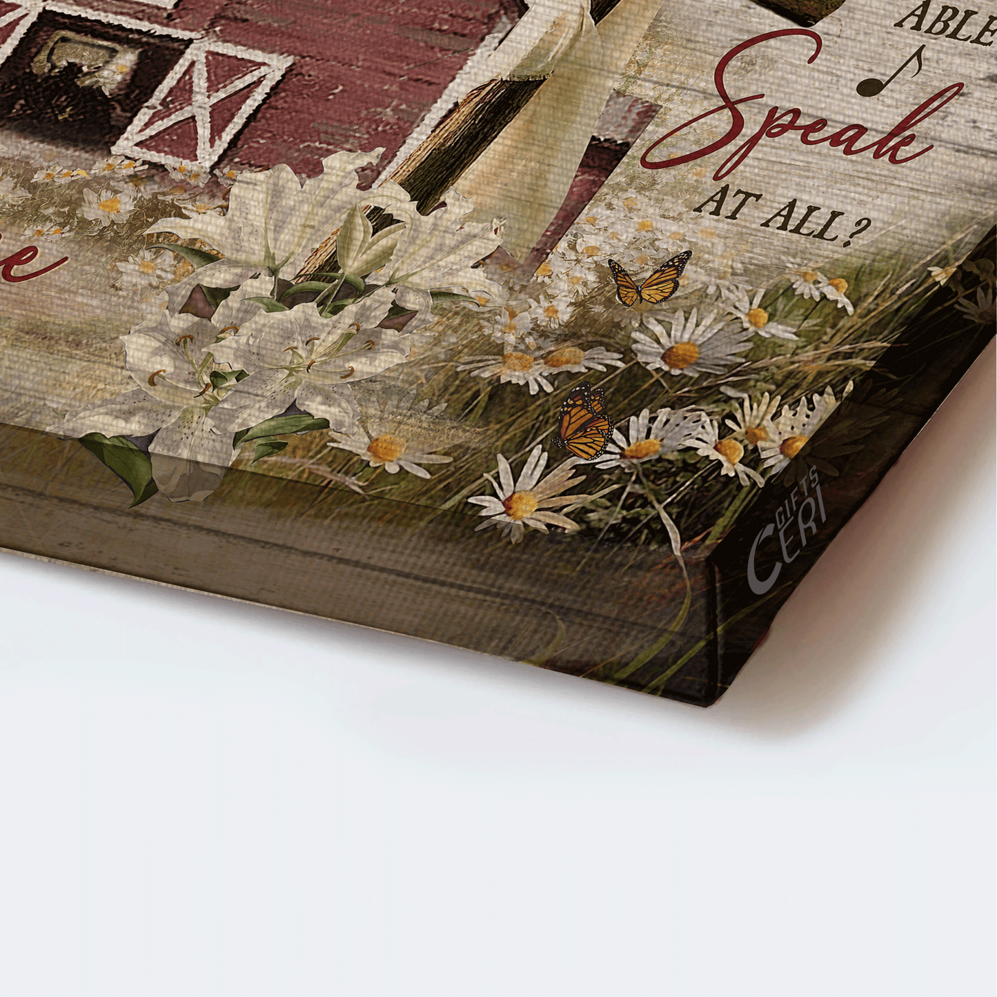 Jesus Landscape Canvas- Beautiful house, Flower field, Cross symbol canvas- Gift for Christian- I can only imagine