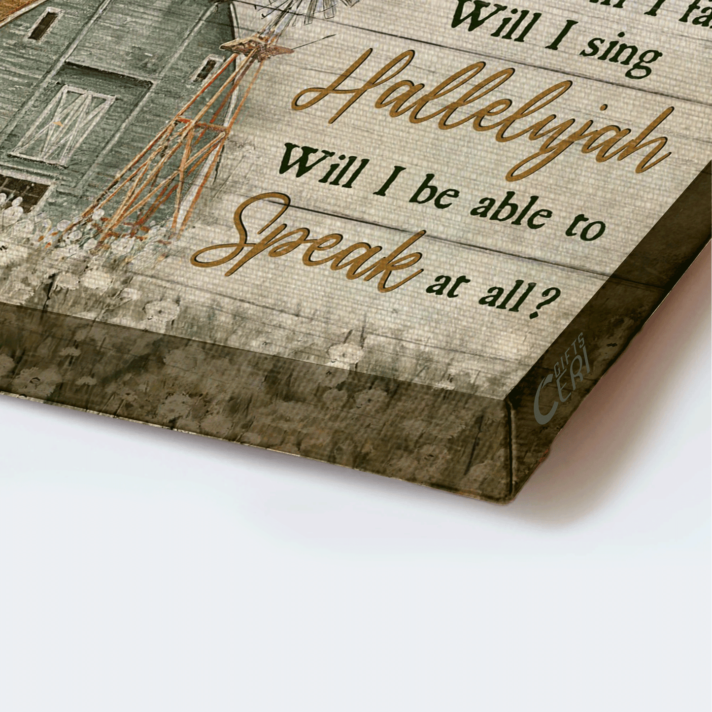 Jesus Landscape Canvas - Old barn painting, Wooden Cross, Flower Field Landscape Canvas - Gift For Christian - I can only imagine Landscape Canvas