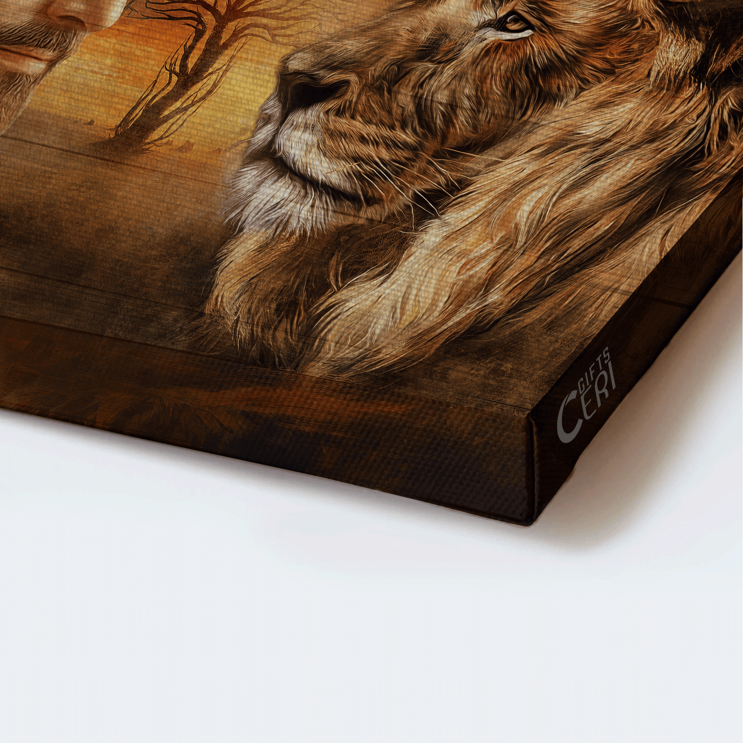 Jesus Landscape Canvas - Beautiful Jesus drawing, Lion face, Lion of Judah, Face to face Landscape Canvas - Gift For Christian