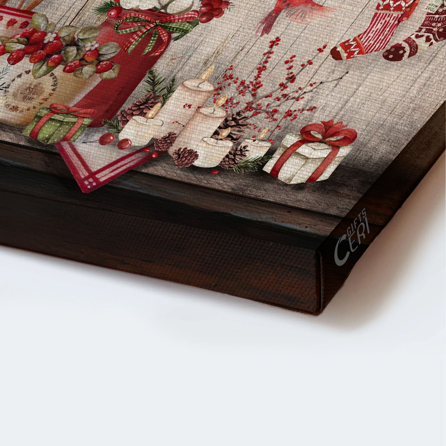 Jesus Landscape Canvas - Christmas Kitchen, Colorful Flower, Red Cardinal, Merry Christmas Landscape Canvas - Gift For Christian - God Is Great Landscape Canvas