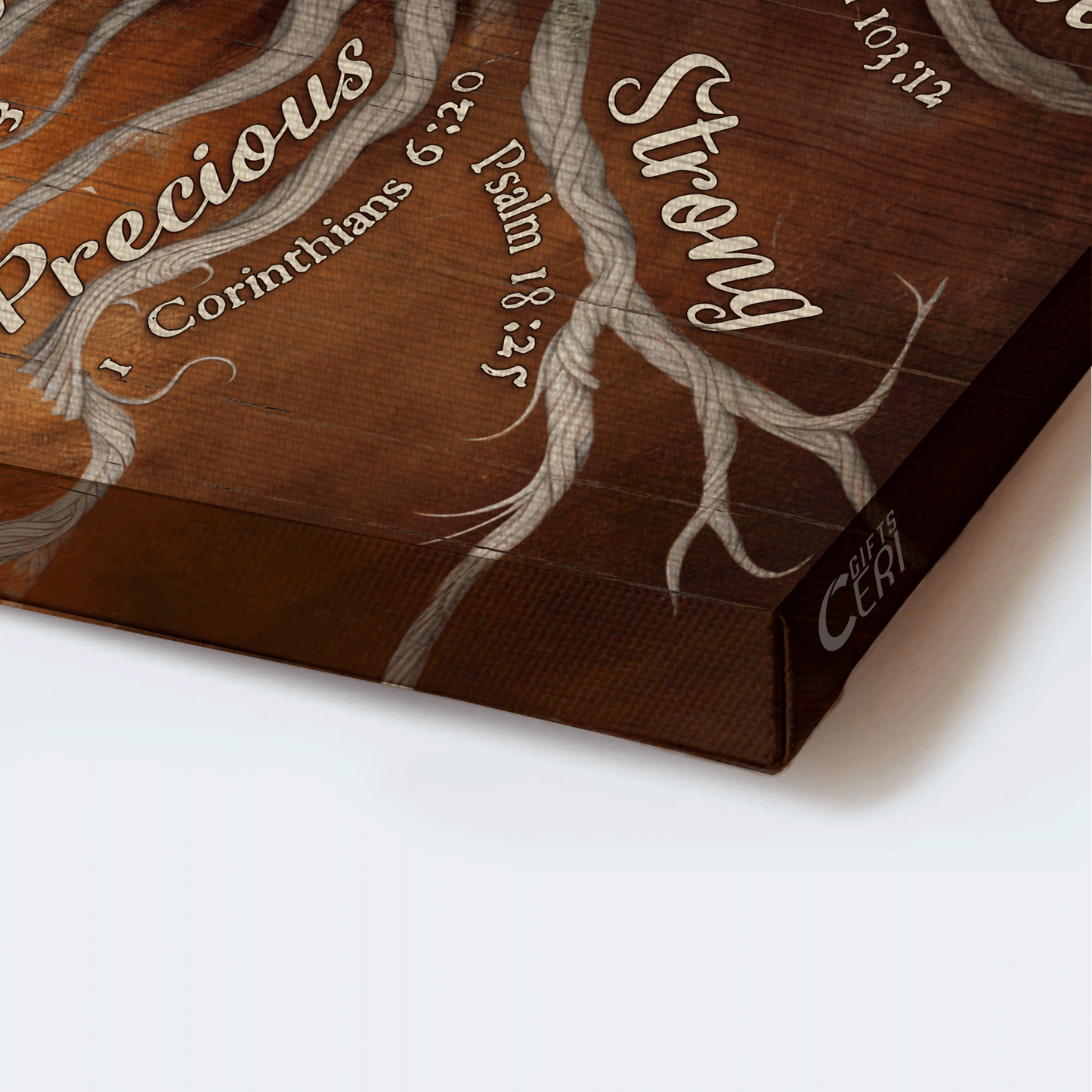 Jesus Landscape Canvas - tree roots, Wooden cross painting, Bible verses Landscape Canvas - Inspirational gift, Gift For Religious Christian - God says you are