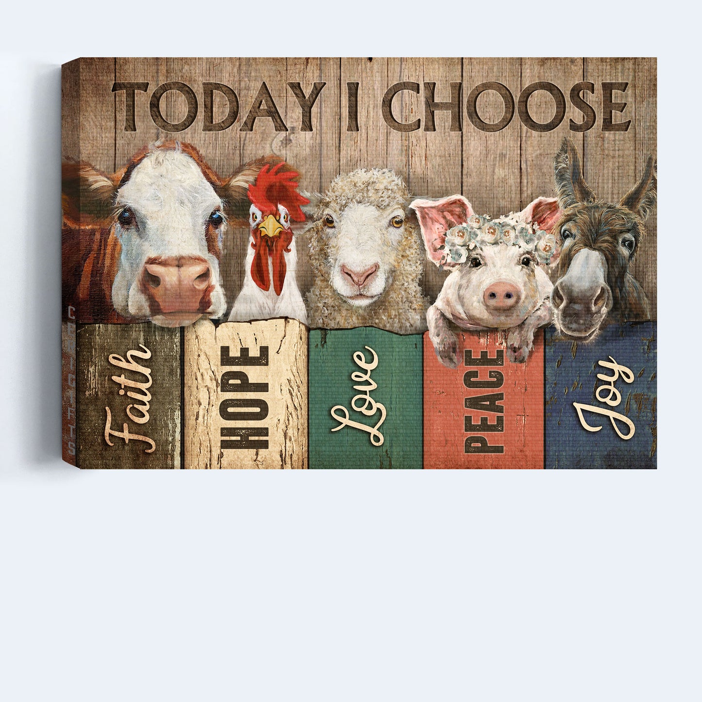 Jesus Landscape Canvas - Animal farm, Cute animal picture Landscape Canvas - Gift For Religious Christian - Today I choose