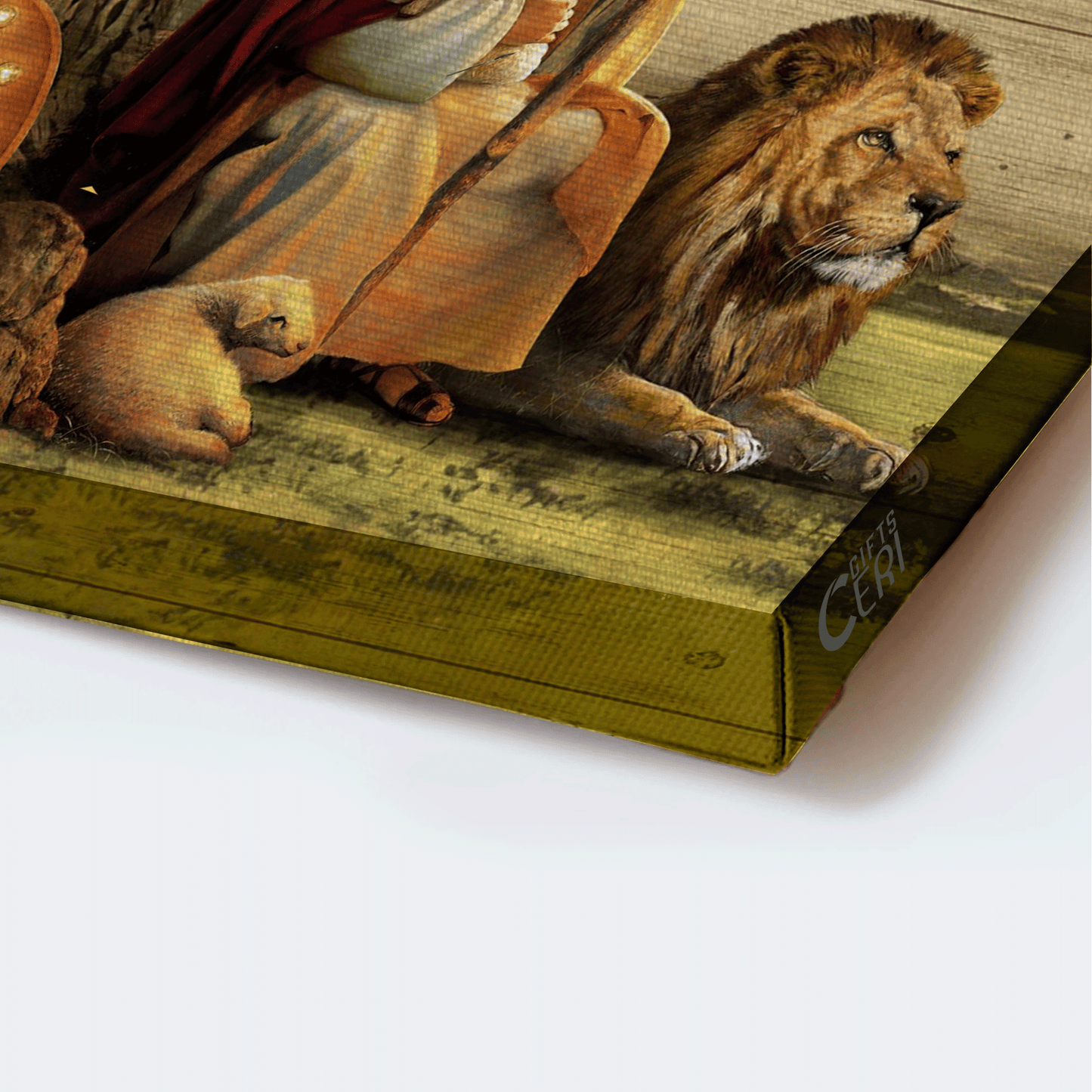 Jesus Landscape Canvas - Lion of Judah, Lamb of God, Red cardinal Canvas - Gift for Christian - Be still and know that I am God Landscape Canvas