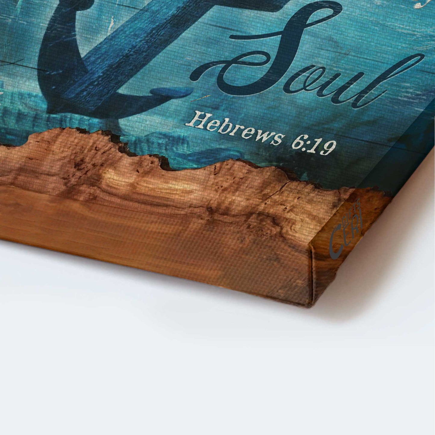 Jesus Portrait Canvas, Christian wall art canvas - Anchor painting, Blue ocean, God, Wood artwork, Jesus is the anchor of my soul Portrait Canvas