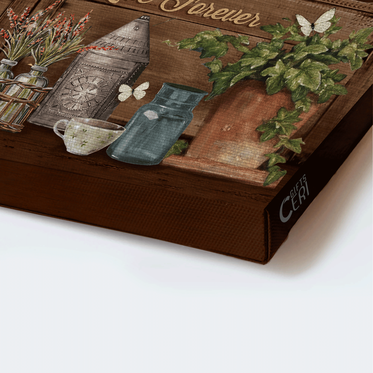 Jesus Landscape Canvas- Beautiful garden, Brilliant flower, White butterfly canvas- Gift for Christian- Family rules, Stay humble