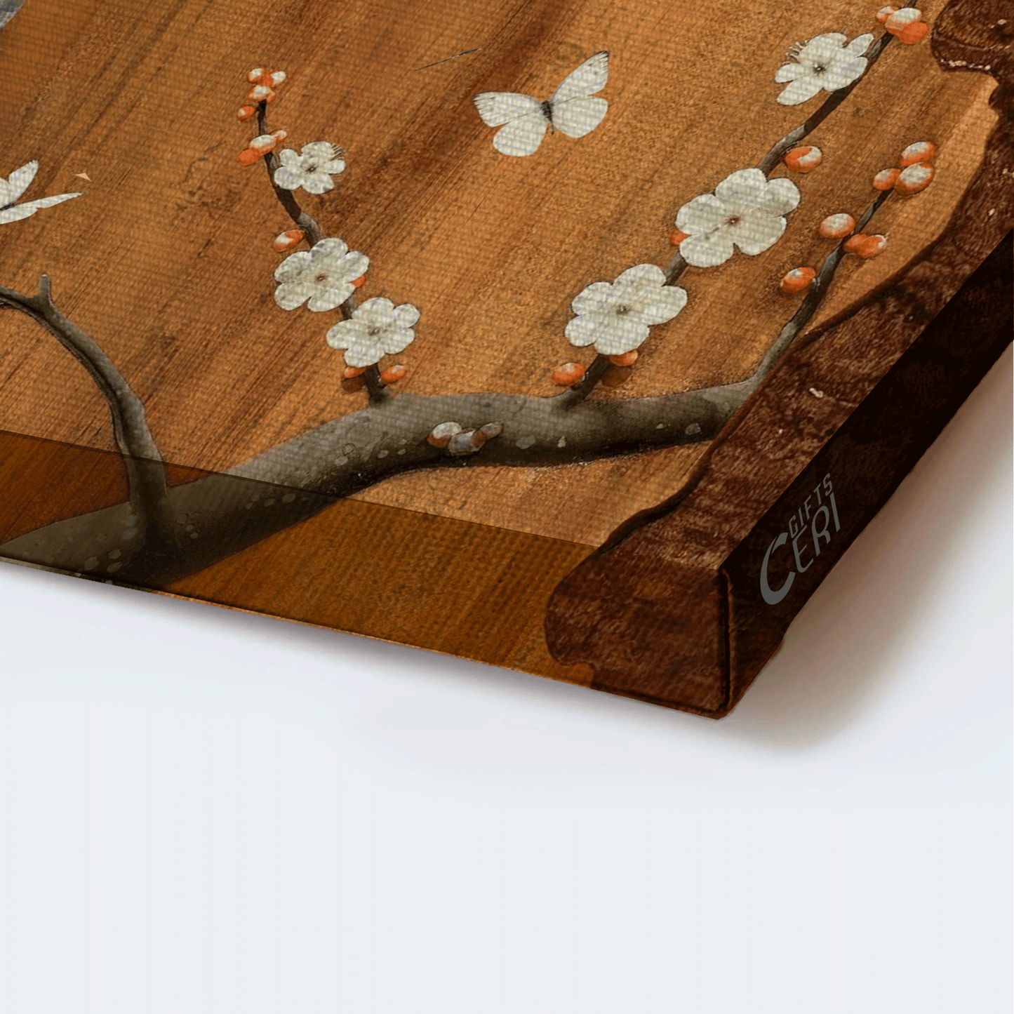 Jesus Landscape Canvas - Little cat artwork, Wooden background, White flower Landscape Canvas - Gift For Christian - Just breathe Landscape Canvas