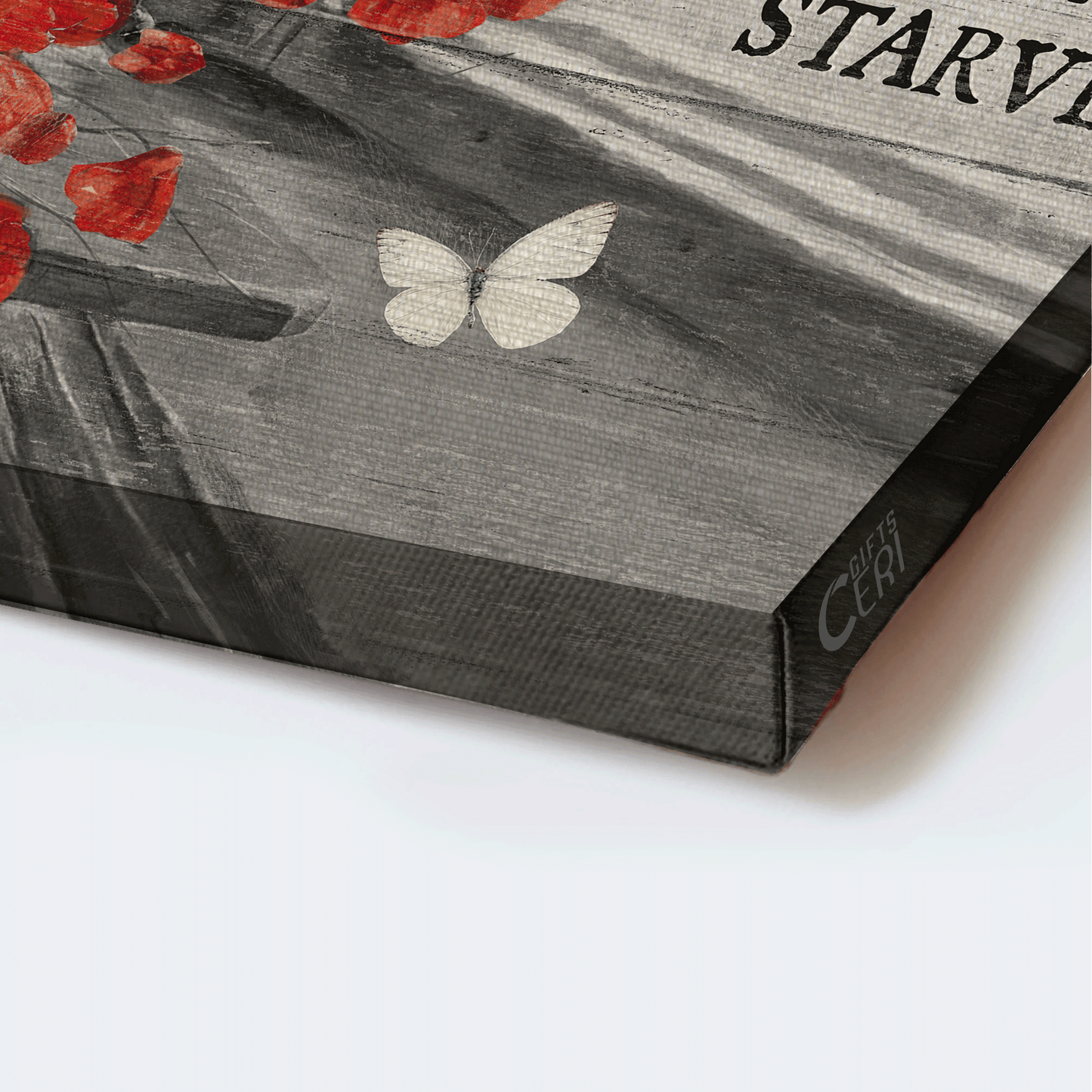 Jesus Landscape Canvas - Poppy painting, White butterfly, Still life drawing Canvas - Gift for Christian - Feed your faith and your doubts will starve Landscape Canvas Prints, Christian Wall Art