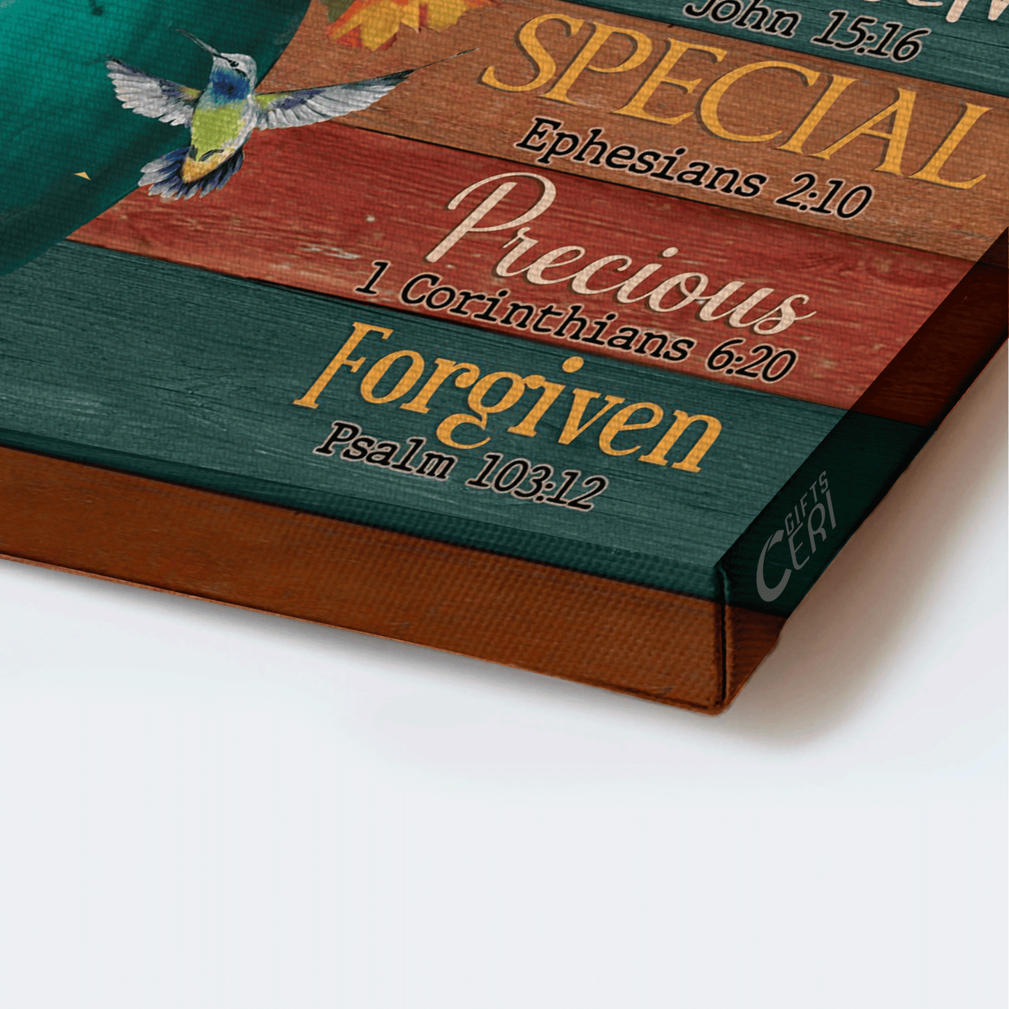 Jesus Landscape Canvas - Sunflower Painting, Blue Vase, Colorful Hummingbird Canvas - Gift For Christian - God Says You Are Special Canvas