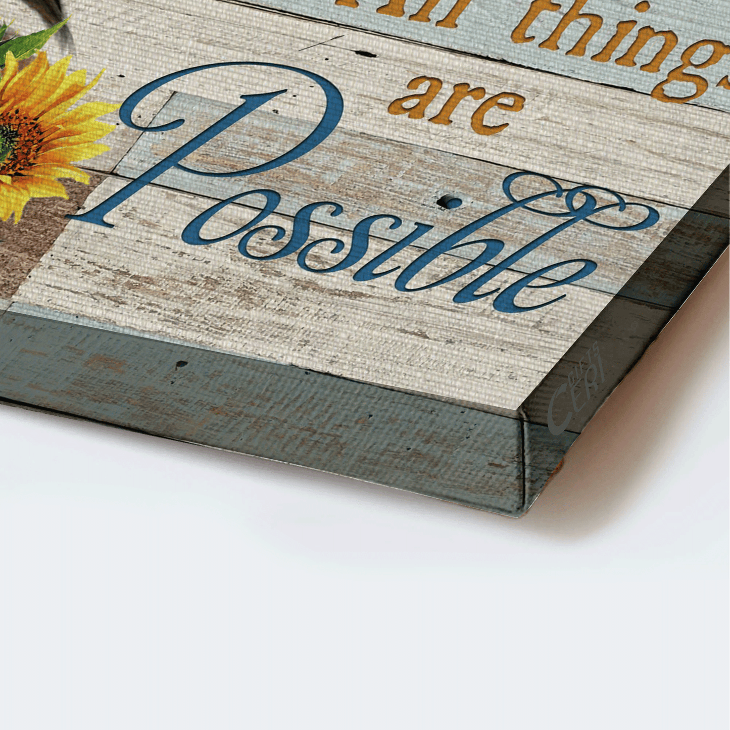Jesus Landscape Canvas- Beautiful horse painting, Sunflower drawing, Blue butterfly canvas- Gift for Christian- With God all things are possible
