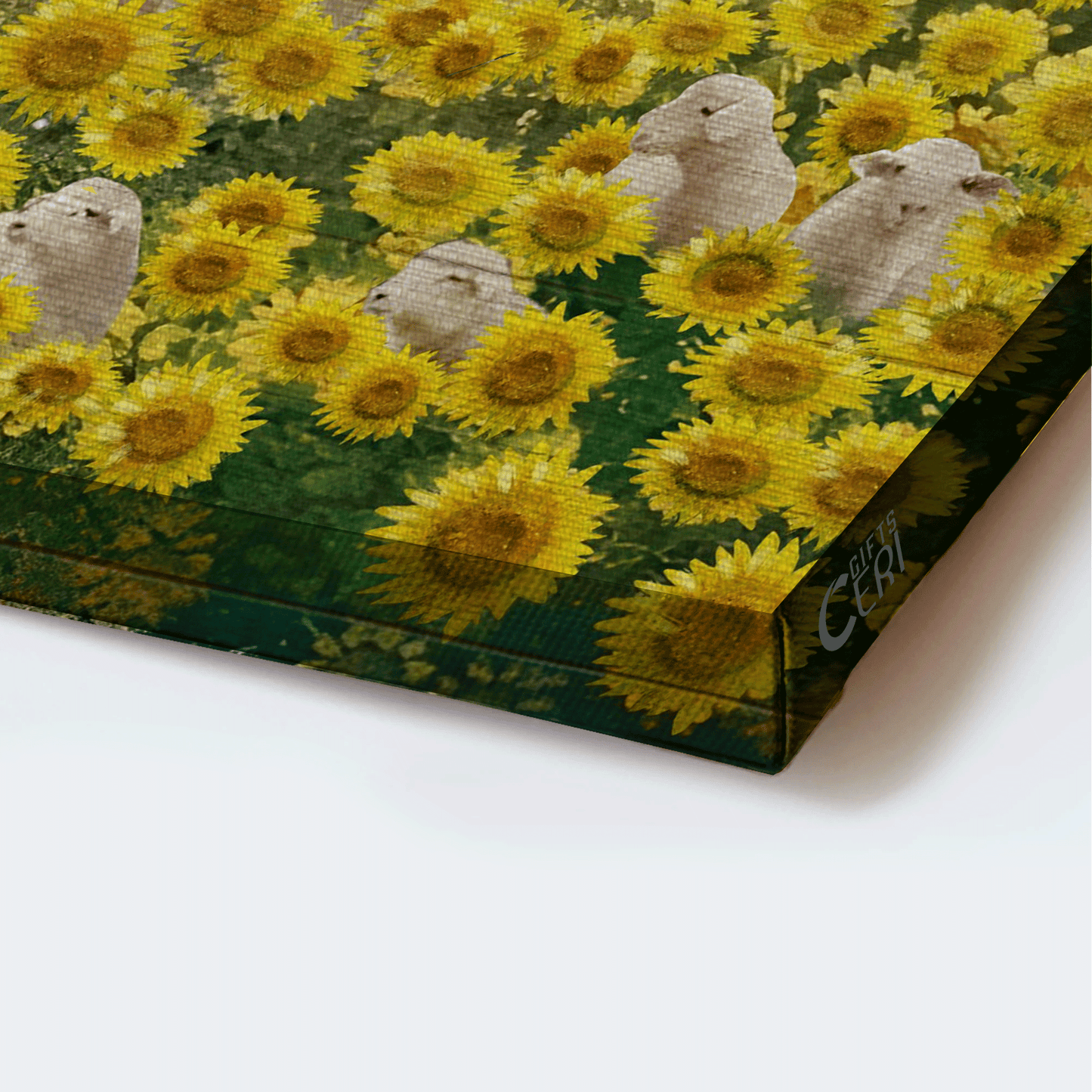 Jesus Landscape Canvas - Sunflower field, Lamb of God, The passion of the Christ Landscape Canvas - Inspirational gift, Gift For Religious Christian