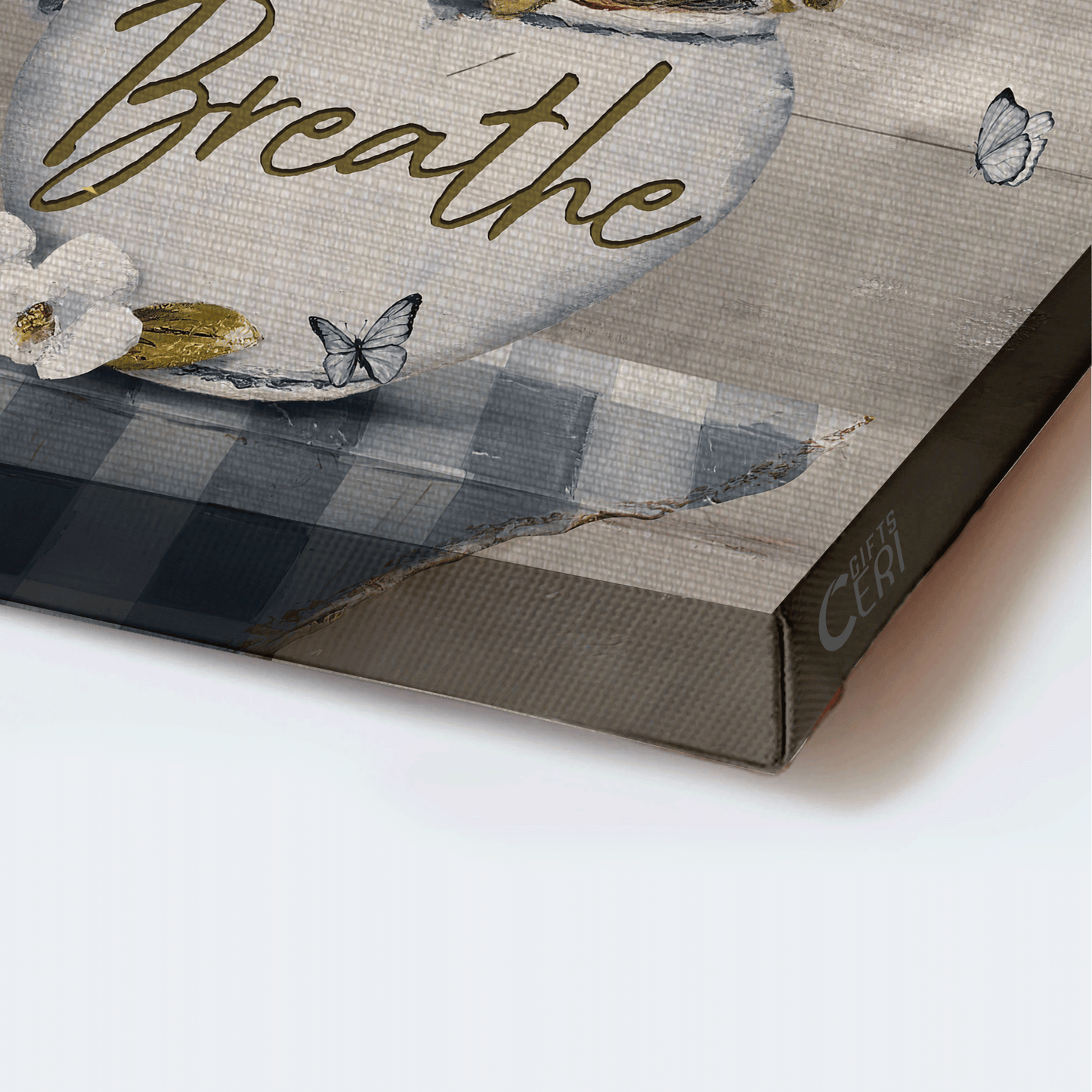 Jesus Landscape Canvas - White Orchid, Rose Flower Painting, Blue Butterfly Canvas - Gift For Christian - Just Breathe Canvas