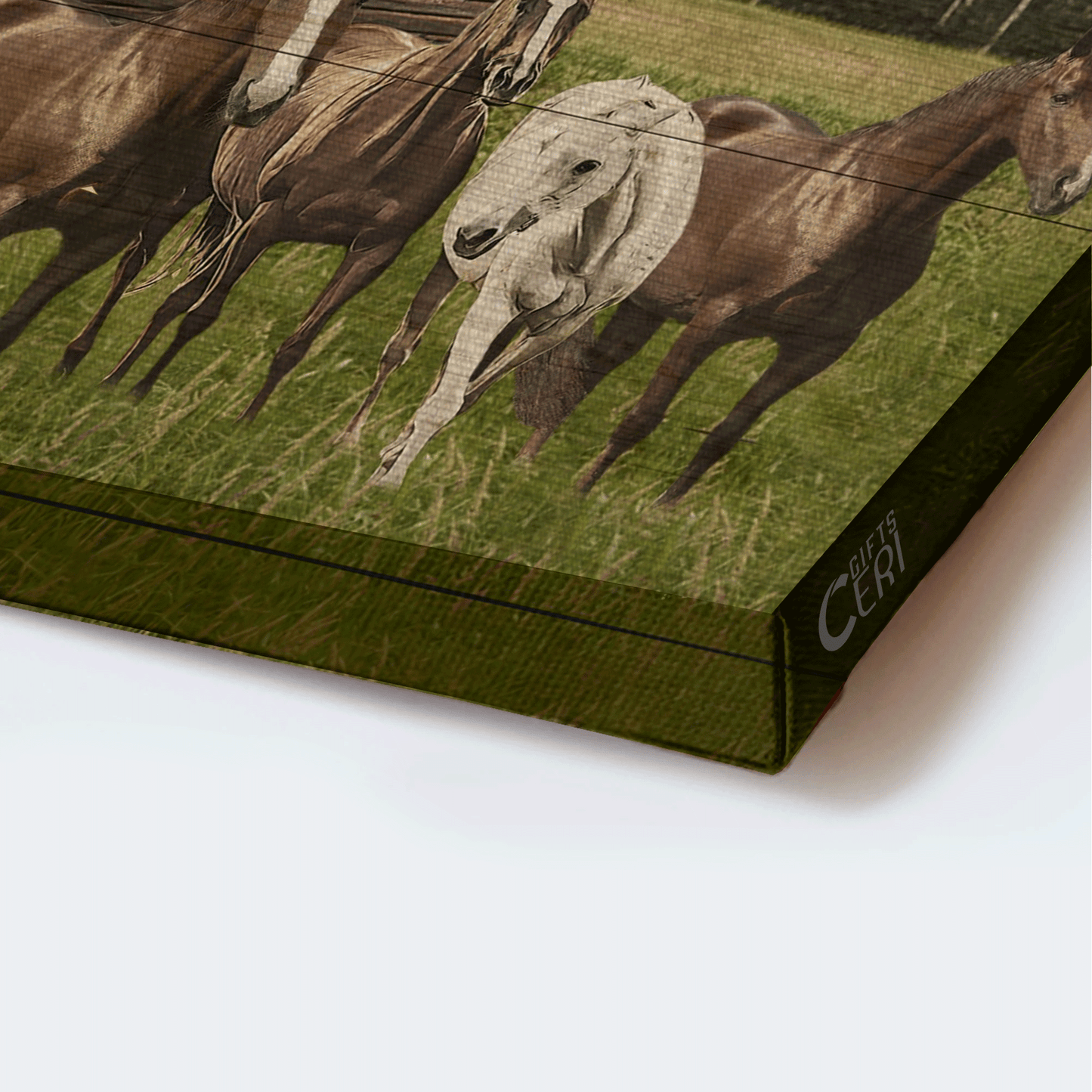 Jesus Landscape Canvas- Beautiful horse, Meadow land, Ladybug car canvas- Gift for Christian- Bless this home