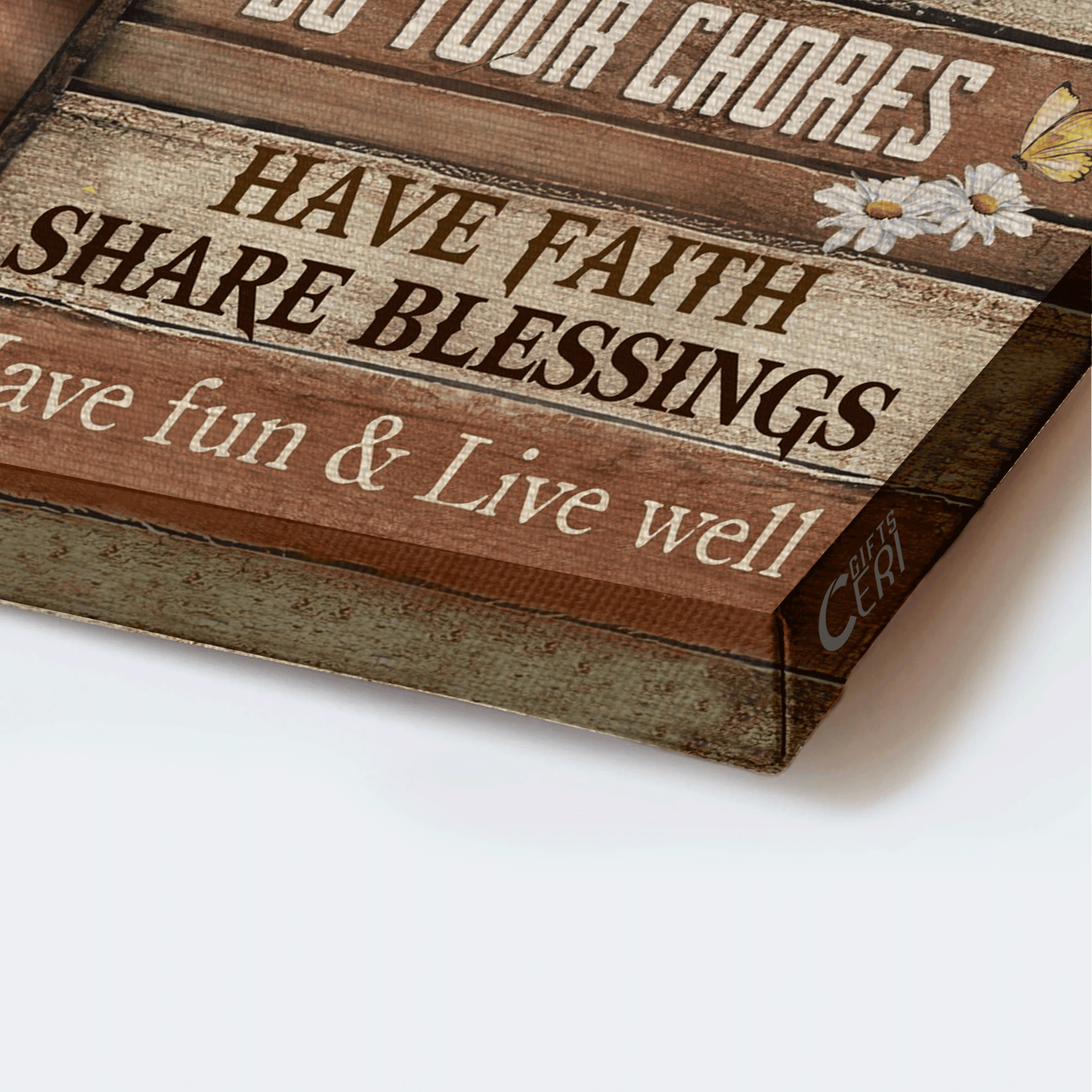 Jesus Landscape Canvas- Beautiful horse, White daisy drawing, Butterfly canvas- Gift for Christian- Stay strong family comes first