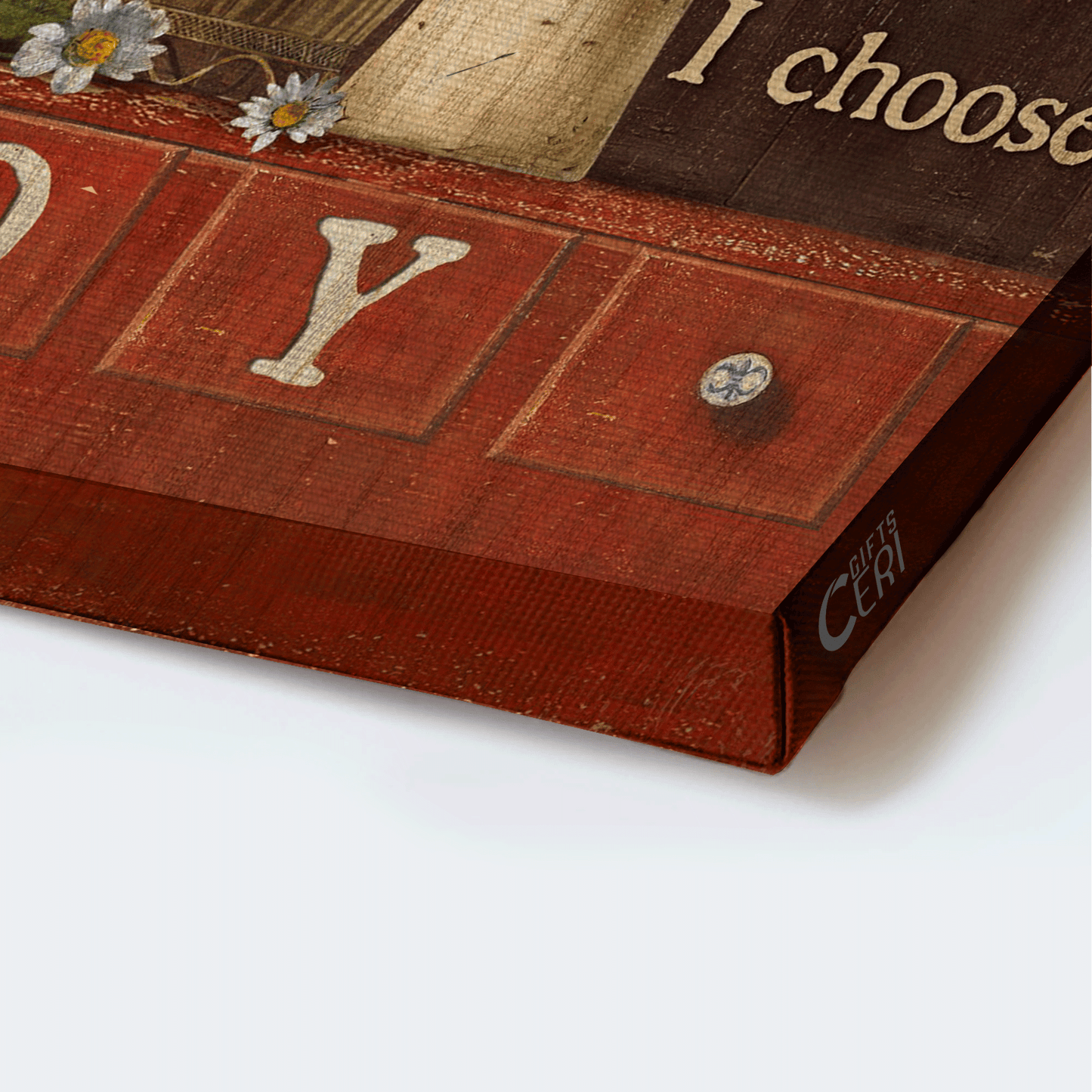 Jesus Landscape Canvas - Lovely daisy vase, White butterfly, Amazing garden, Today I choose joy Landscape Canvas - Gift For Christian Landscape Canvas Prints, Christian Wall Art