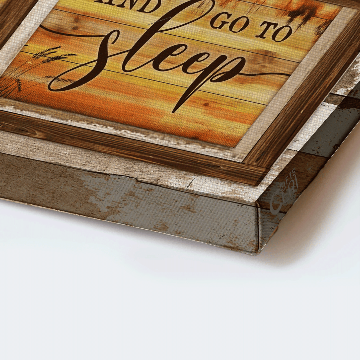 Jesus Landscape Canvas - Orange sunset, Cross symbol, Beautiful lake Landscape Canvas - Gift For Christian - Give it to God and go to sleep Landscape Canvas