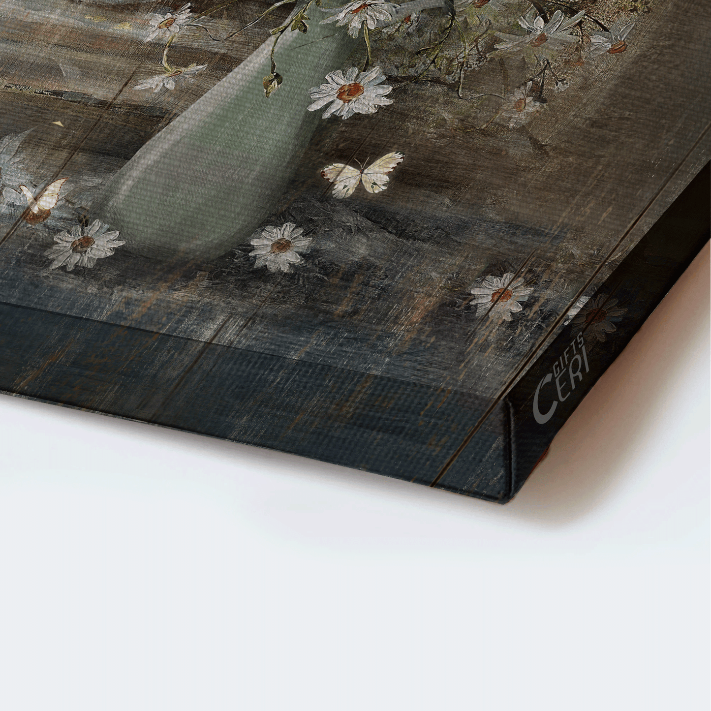 Jesus Landscape Canvas - Vintage Flower Vase, Daisy Flower Canvas - Gift For Christian - Just Breathe Canvas