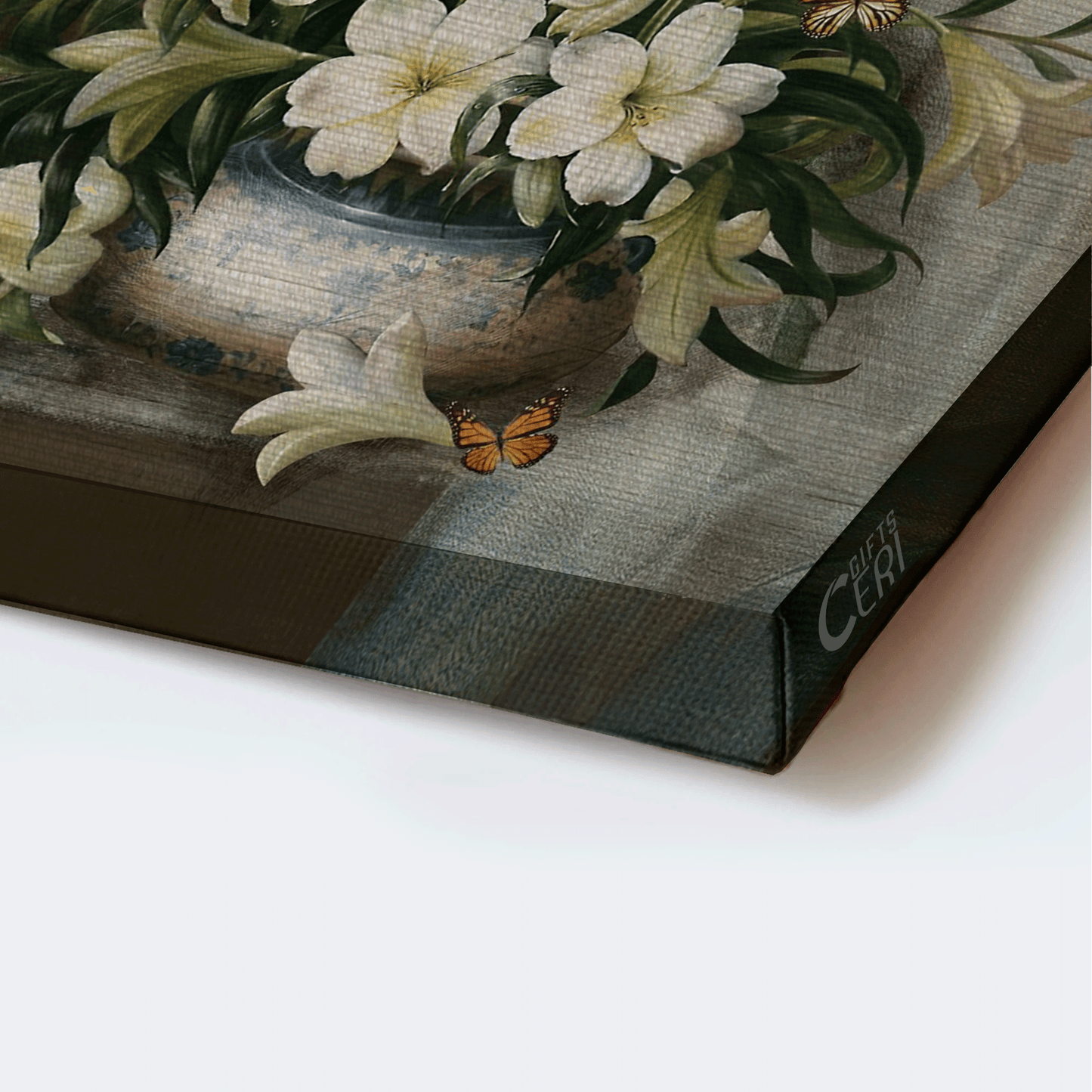 Jesus Landscape Canvas - Lily flower vase, Beautiful mountain Canvas - Gift For Christian - Live life in full bloom Landscape Canvas