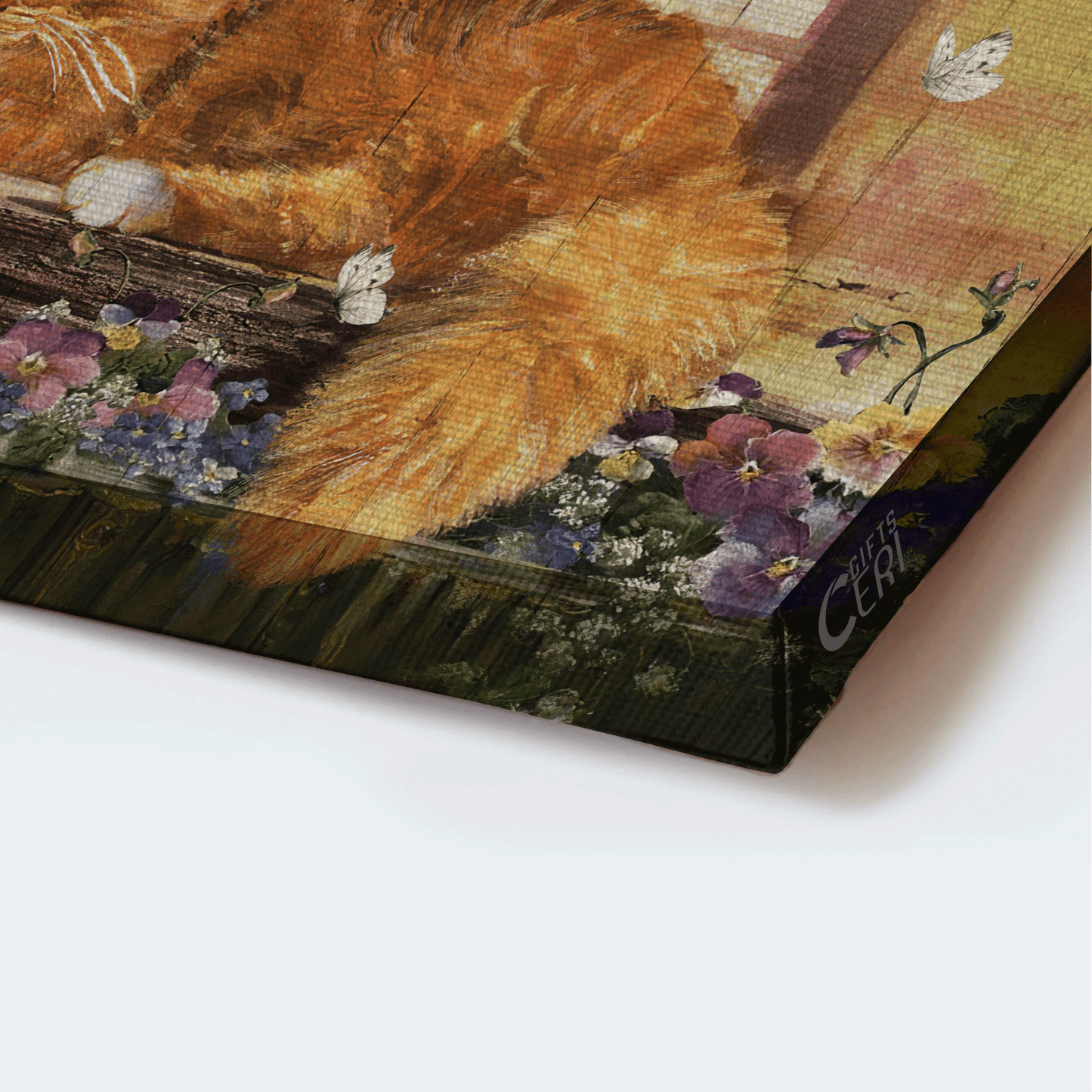 Jesus Landscape Canvas - Beautiful Cat Painting, Purple Flower, White Butterfly Landscape Canvas - Gift For Christian - Just Breathe