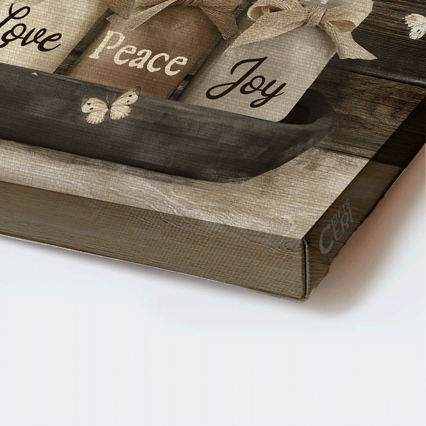 Jesus Landscape Canvas - Vintage Glass Jar, Daisy Flower, Daisy Jar, White Butterfly Canvas - Gift For Christian - Today I Choose Joy Canvas