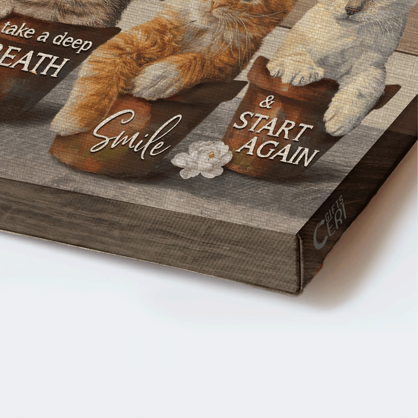 Jesus Landscape Canvas - Little cat artwork, White rose, Blue butterfly Landscape Canvas - Gift For Christian - Just breathe Landscape Canvas