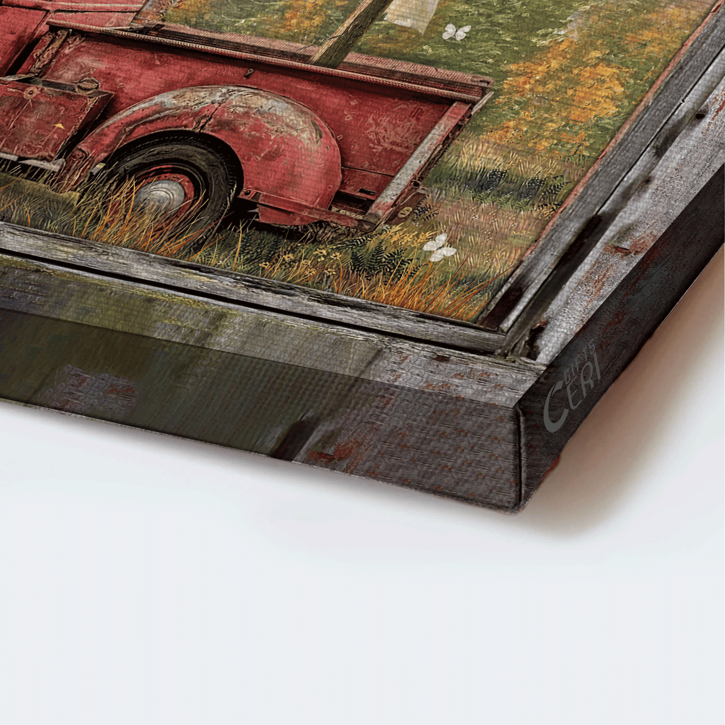 Jesus Landscape Canvas - Old red truck, Red barn, Old rugged cross Landscape Canvas - Gift For Christian - Grateful, thankful, blessed Landscape Canvas
