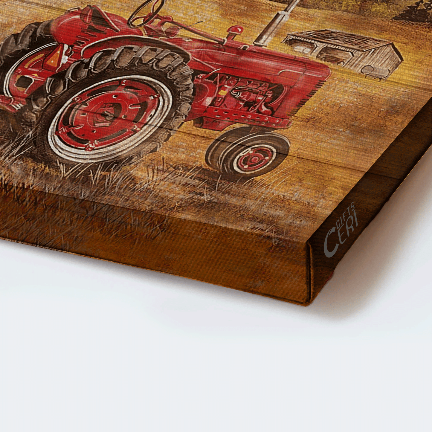 Jesus Landscape Canvas - Paddy Field, Electric Tricycle, Old Barn Painting Landscape Canvas - Gift For Christian - So God made a farmer Landscape Canvas