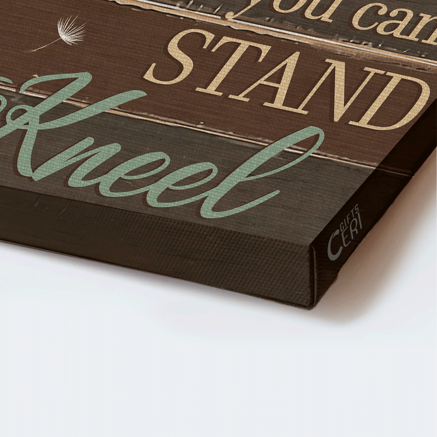 Jesus Landscape Canvas - Praying hand, Wooden cross Canvas - Gift for Christian - When life gives you more than you can stand kneel  Landscape Canvas