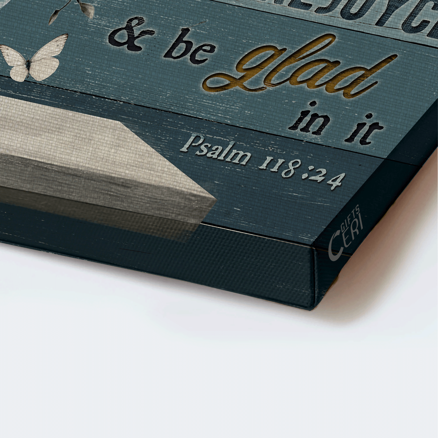 Jesus Landscape Canvas - Blue flower, Vintage painting, Bible verse Landscape Canvas - Gift For Christian - This is the day the Lord has made Landscape Canvas