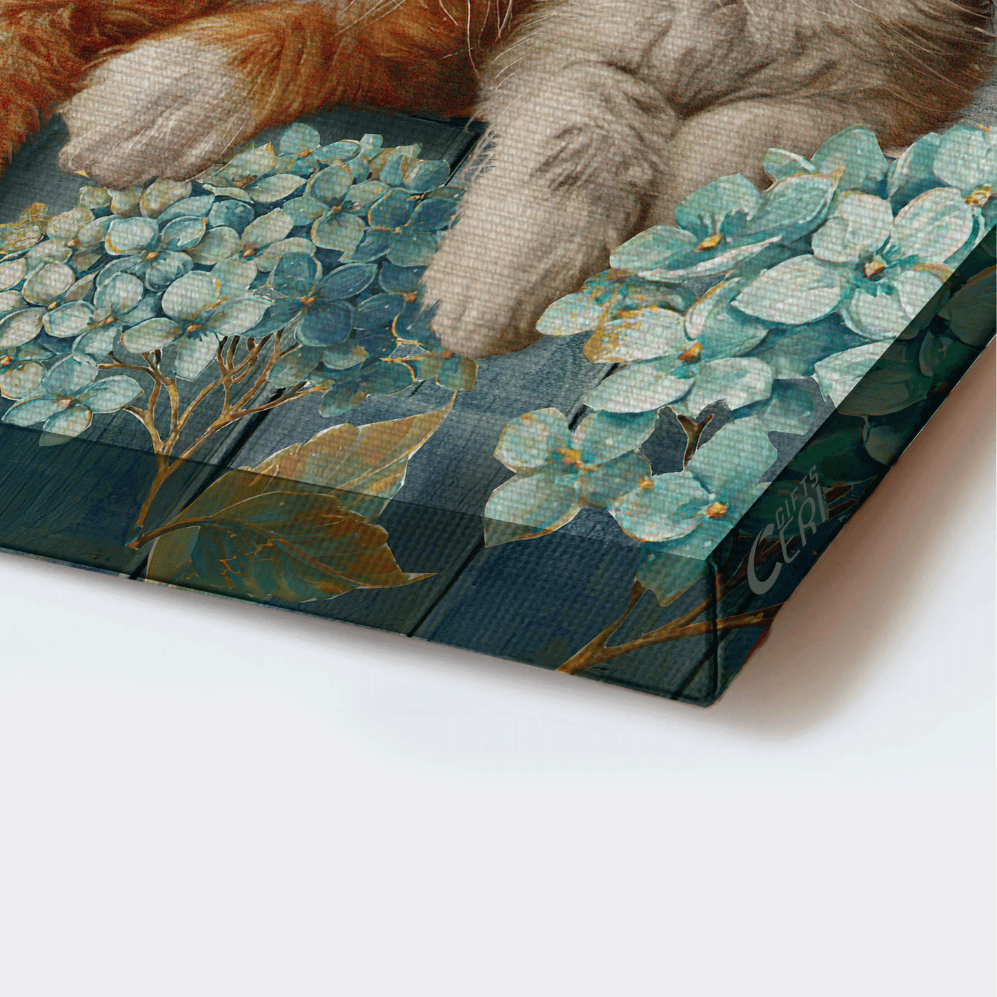 Jesus Landscape Canvas - Little cat painting, Blue hydrangea garden Landscape Canvas - Gift For Christian - Today I choose joy Landscape Canvas