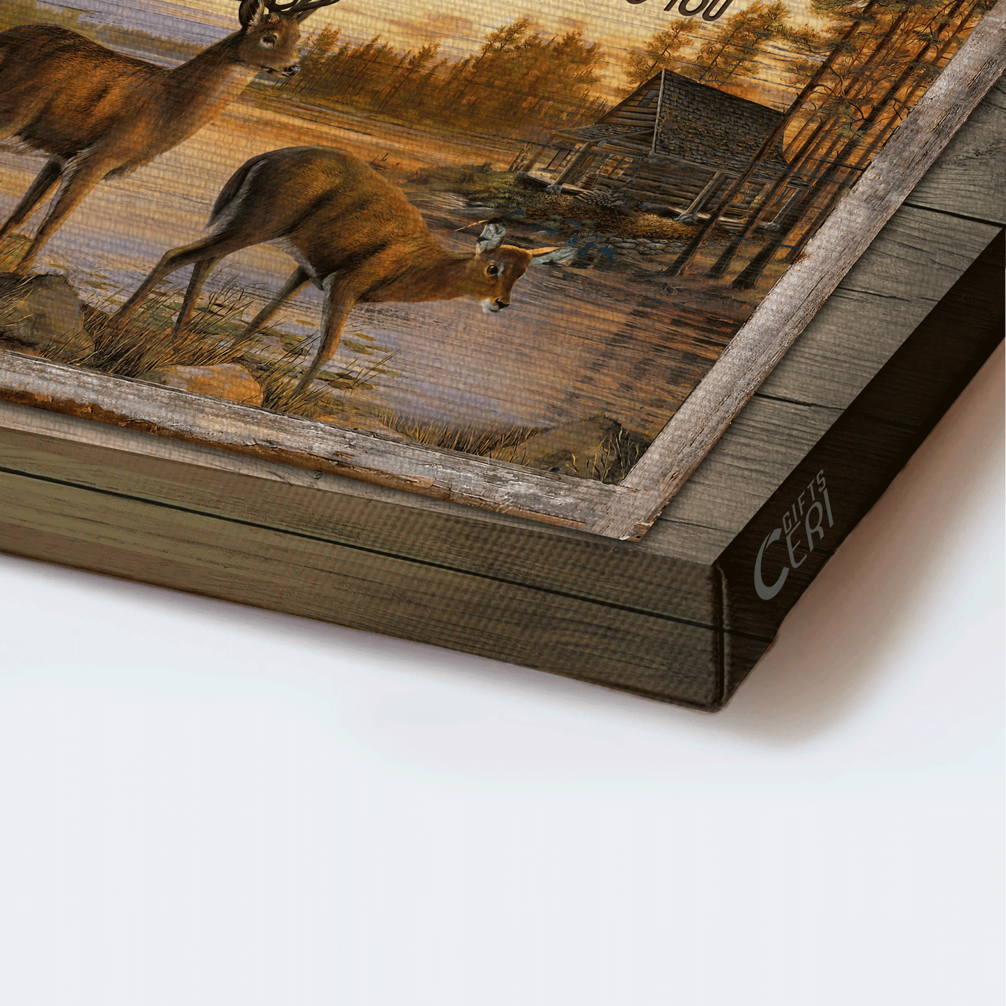 Jesus Landscape Canvas - Beautiful sunset, Brown deer, River painting Landscape Canvas - Gift For Christian - God blessed the broken road